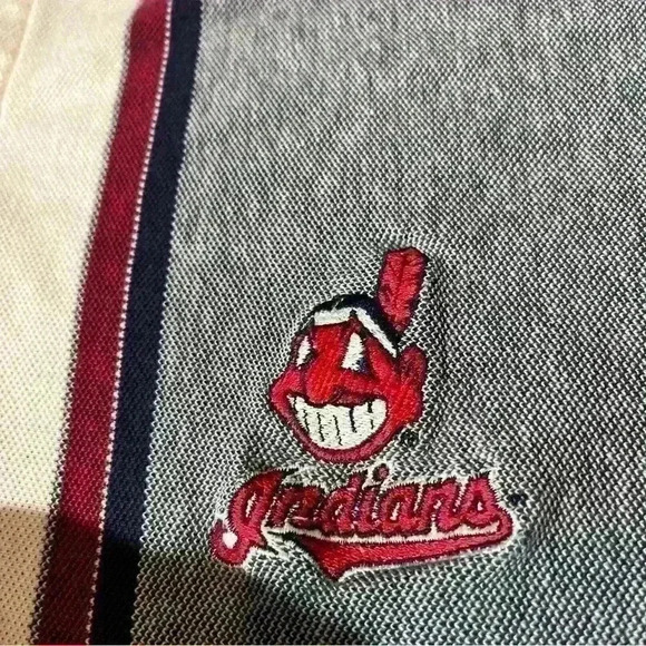 Vintage Deadstock Embroidered Cleveland Indians- Chief Wahoo Polo Shirt -medium - Picture 1 of 9